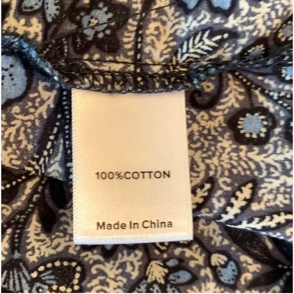 Evereve Blue and Black Floral Blouse - Picture 4 of 8